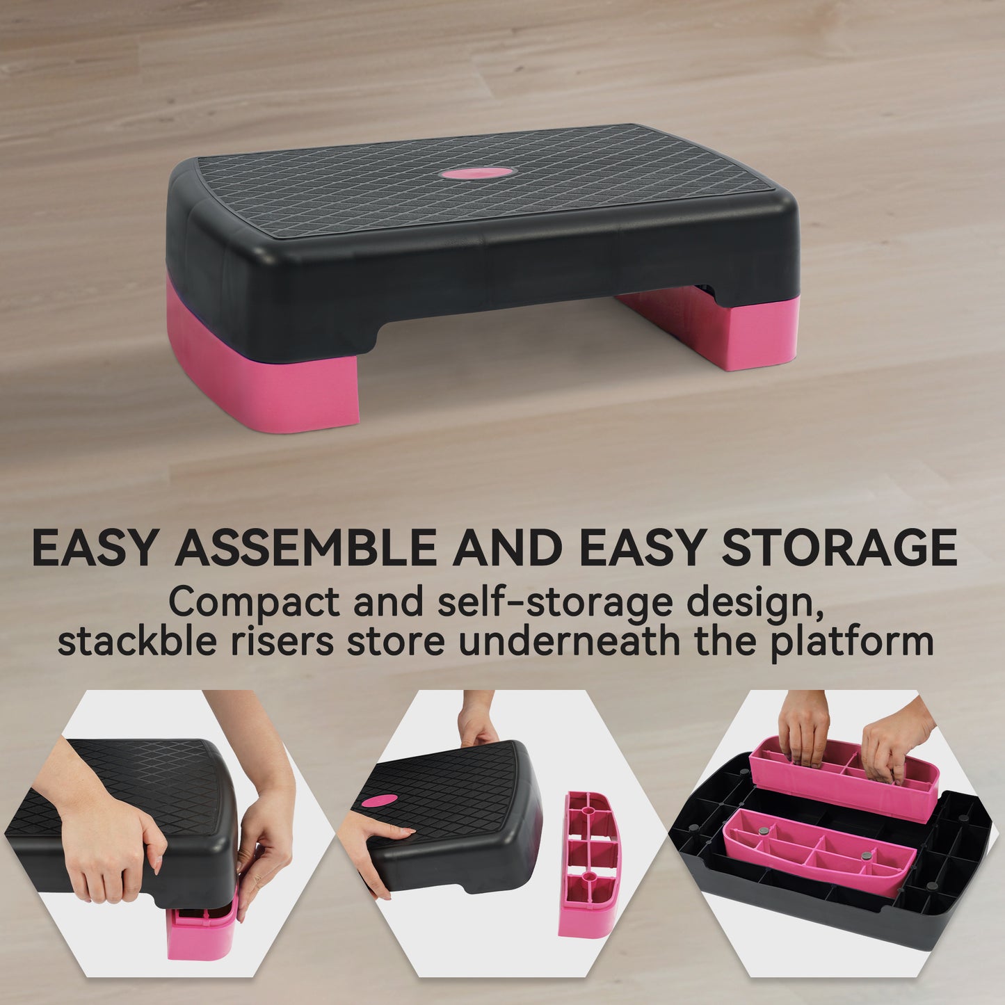 Aerobic Stepper Step Platform with 2 Risers