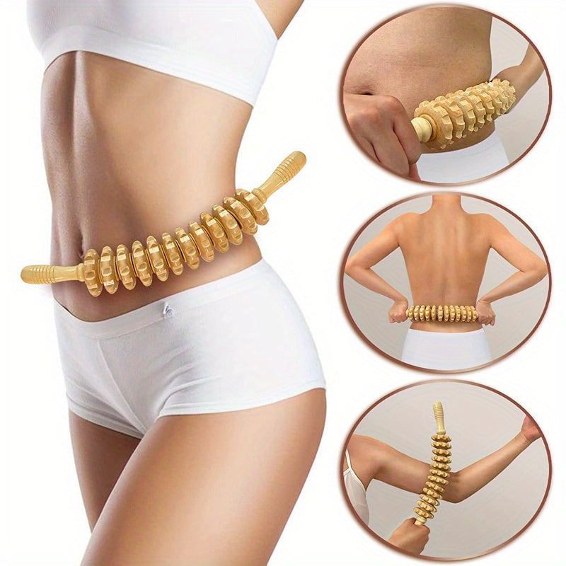 1/5pcs Wooden Curved Massager Handheld Roller Stick Curved Massager
