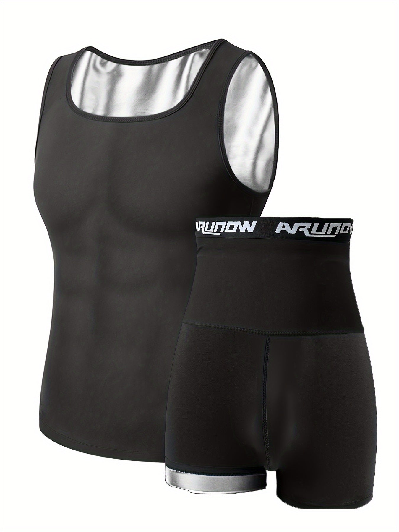 Sauna Hoodie Sweat Vest and Shorts Set for Men