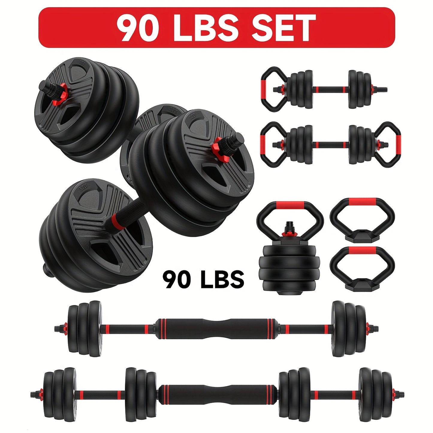 6-in-1 Adjustable Dumbbell Set