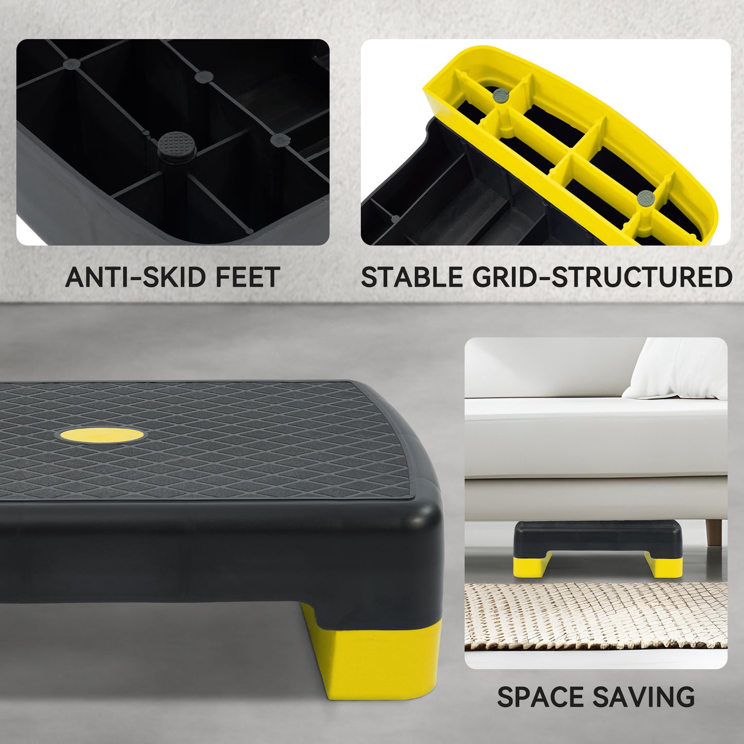 Aerobic Stepper Step Platform with 2 Risers