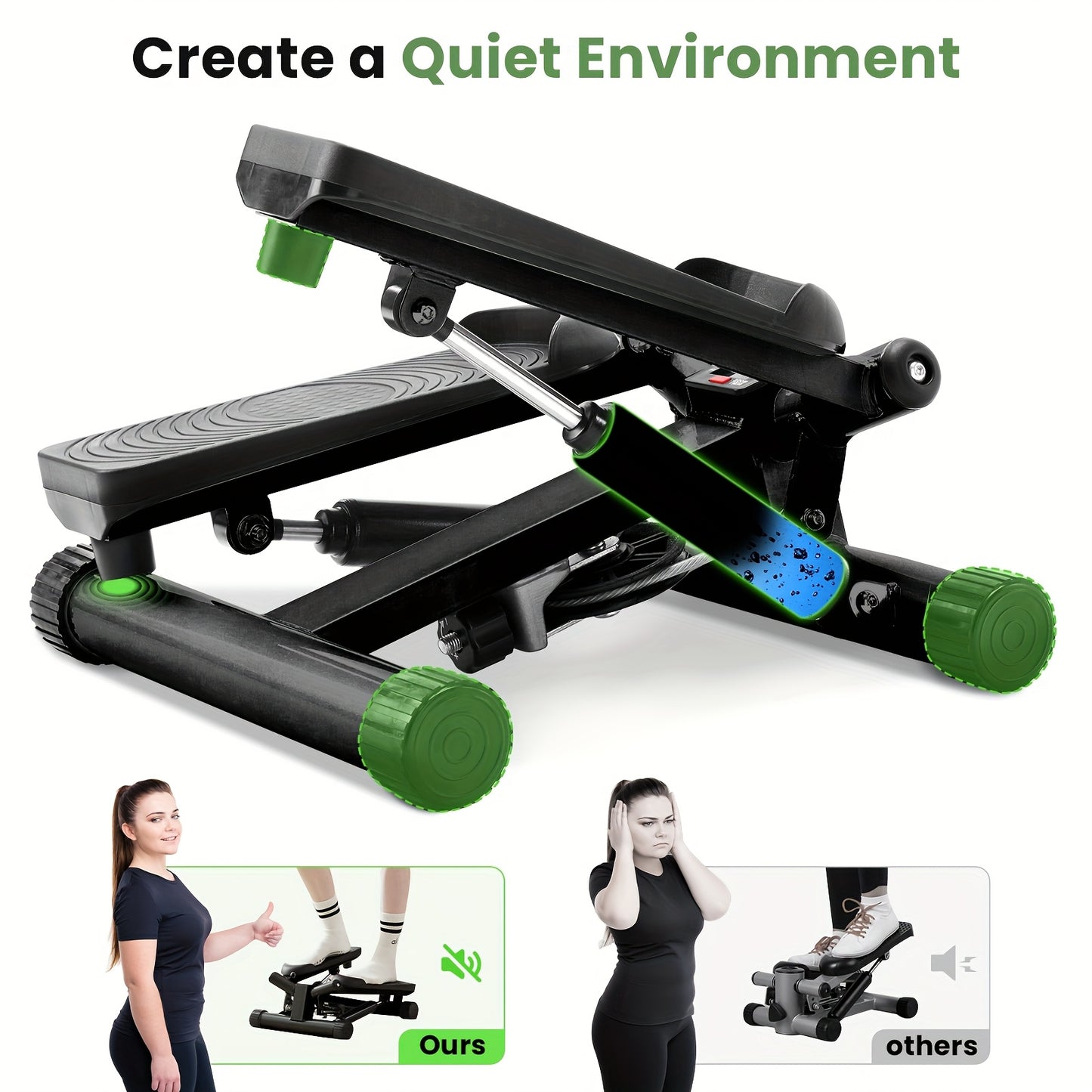 Mini Exercise Stepper with Resistance Bands