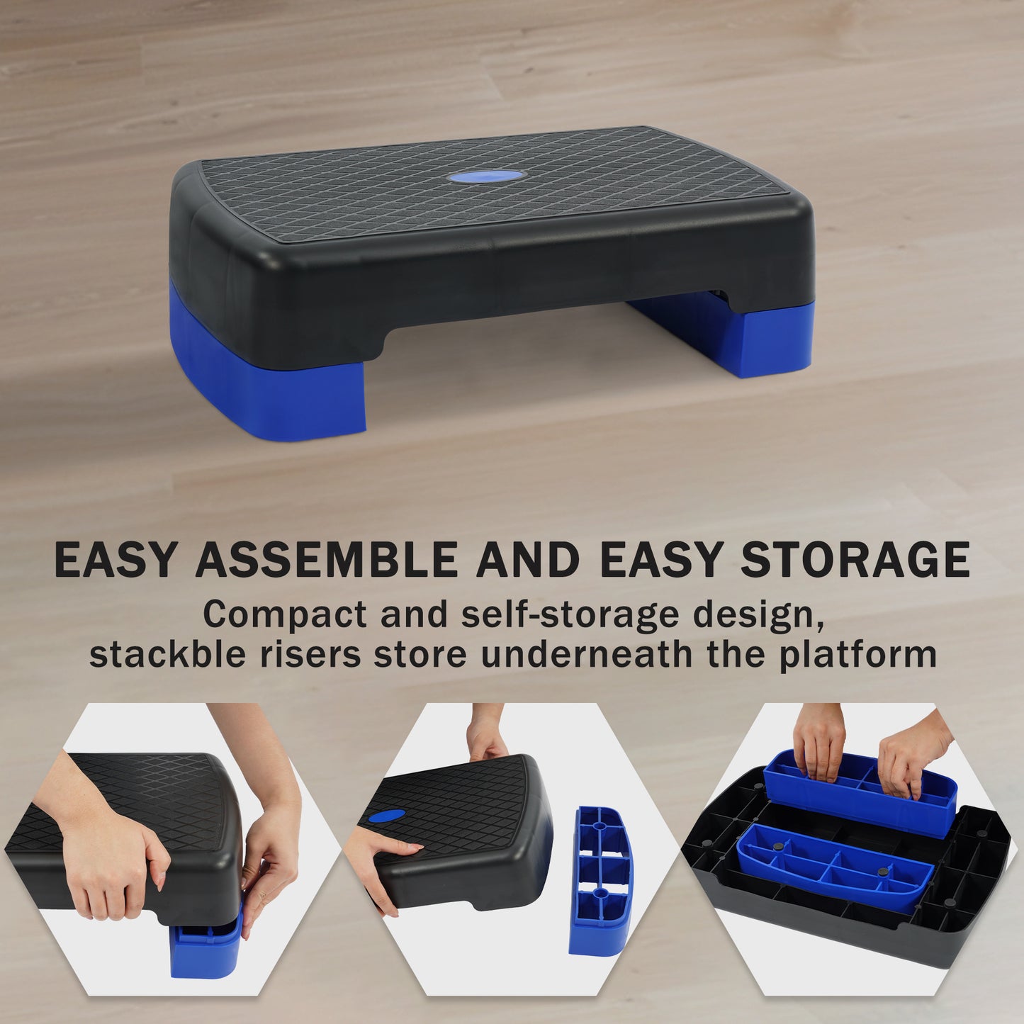 Aerobic Stepper Step Platform with 2 Risers