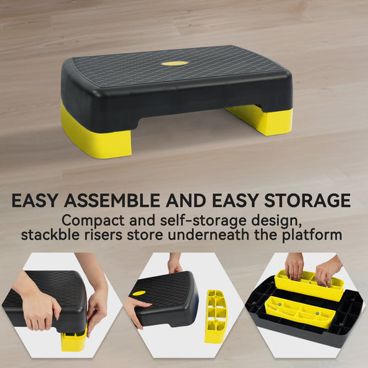 Aerobic Stepper Step Platform with 2 Risers