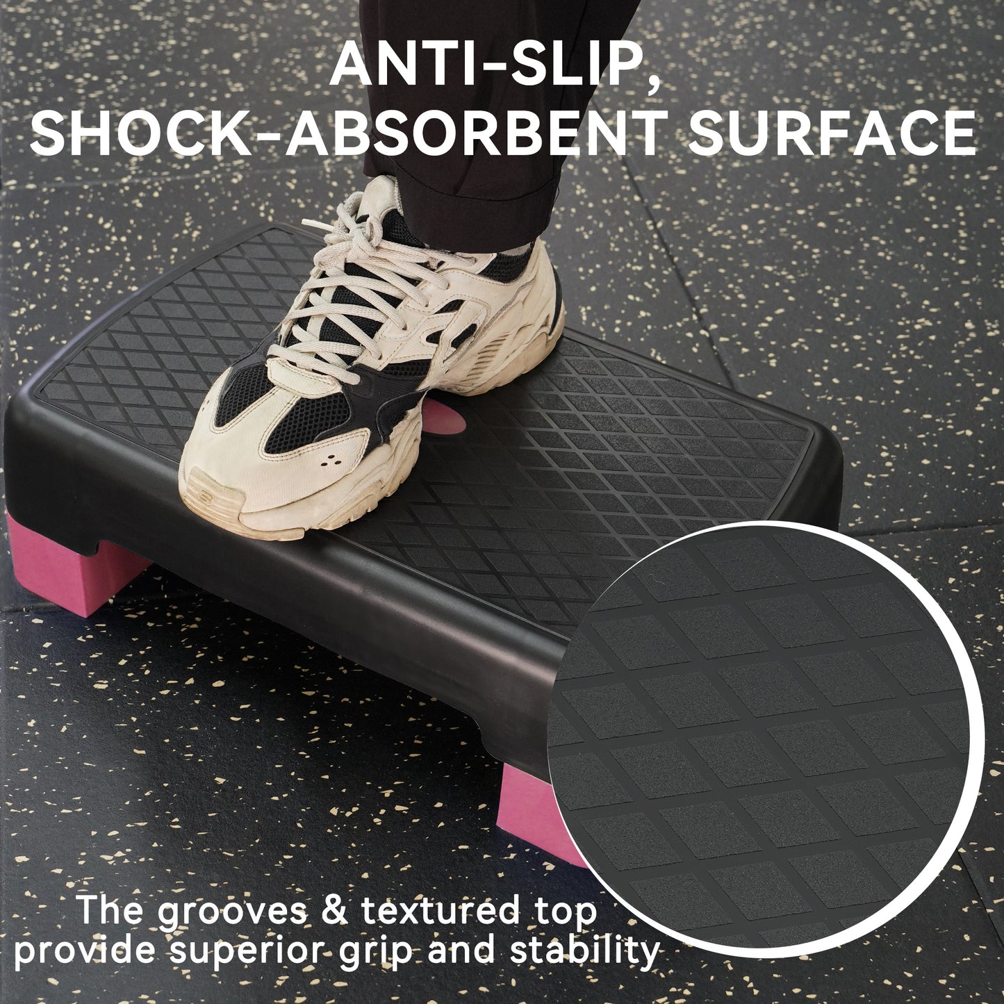 Aerobic Stepper Step Platform with 2 Risers