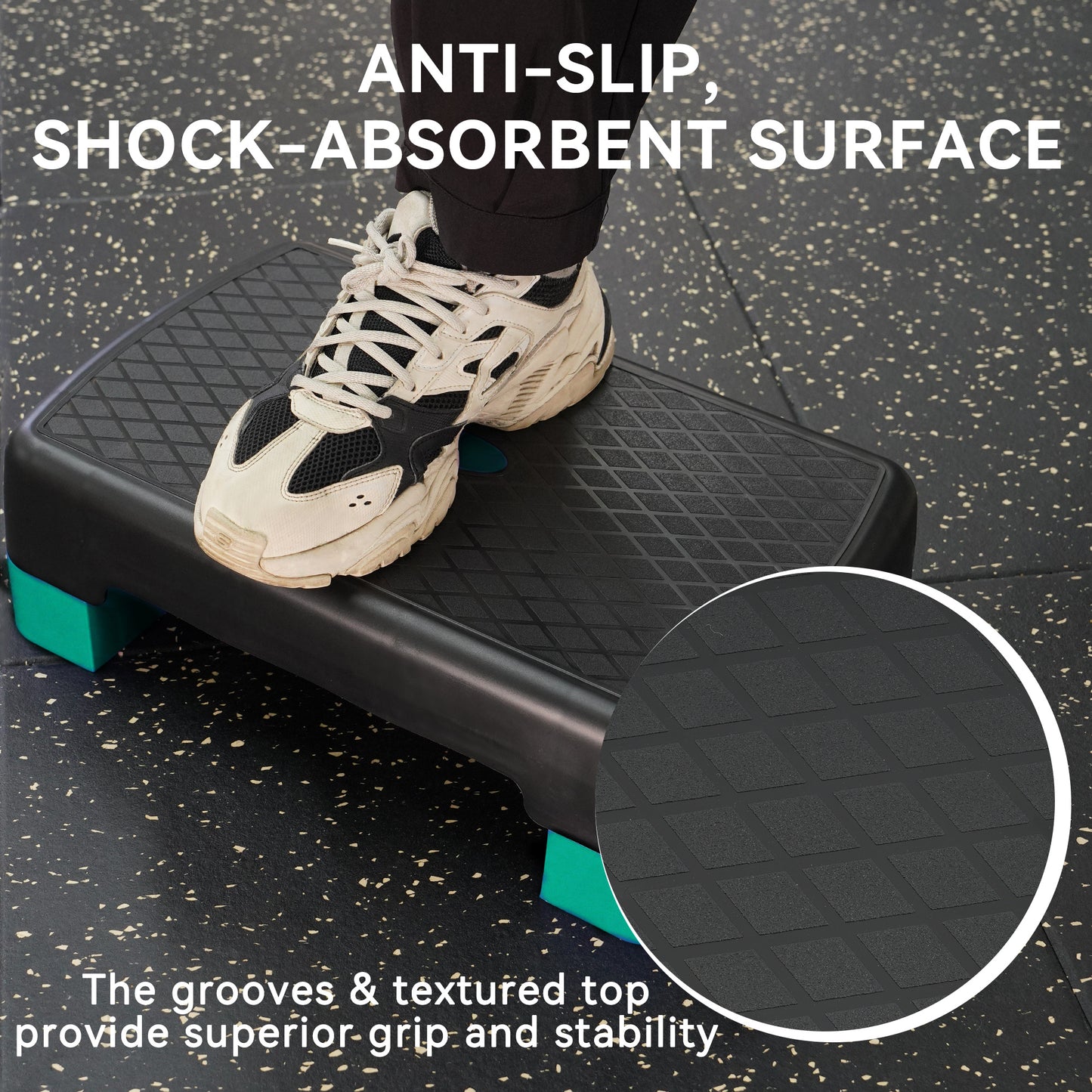 Aerobic Stepper Step Platform with 2 Risers
