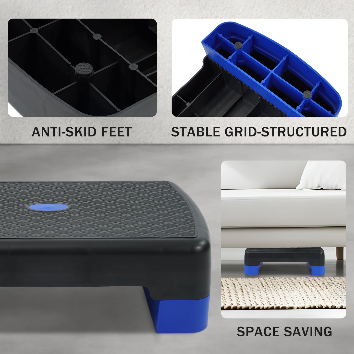 Aerobic Stepper Step Platform with 2 Risers