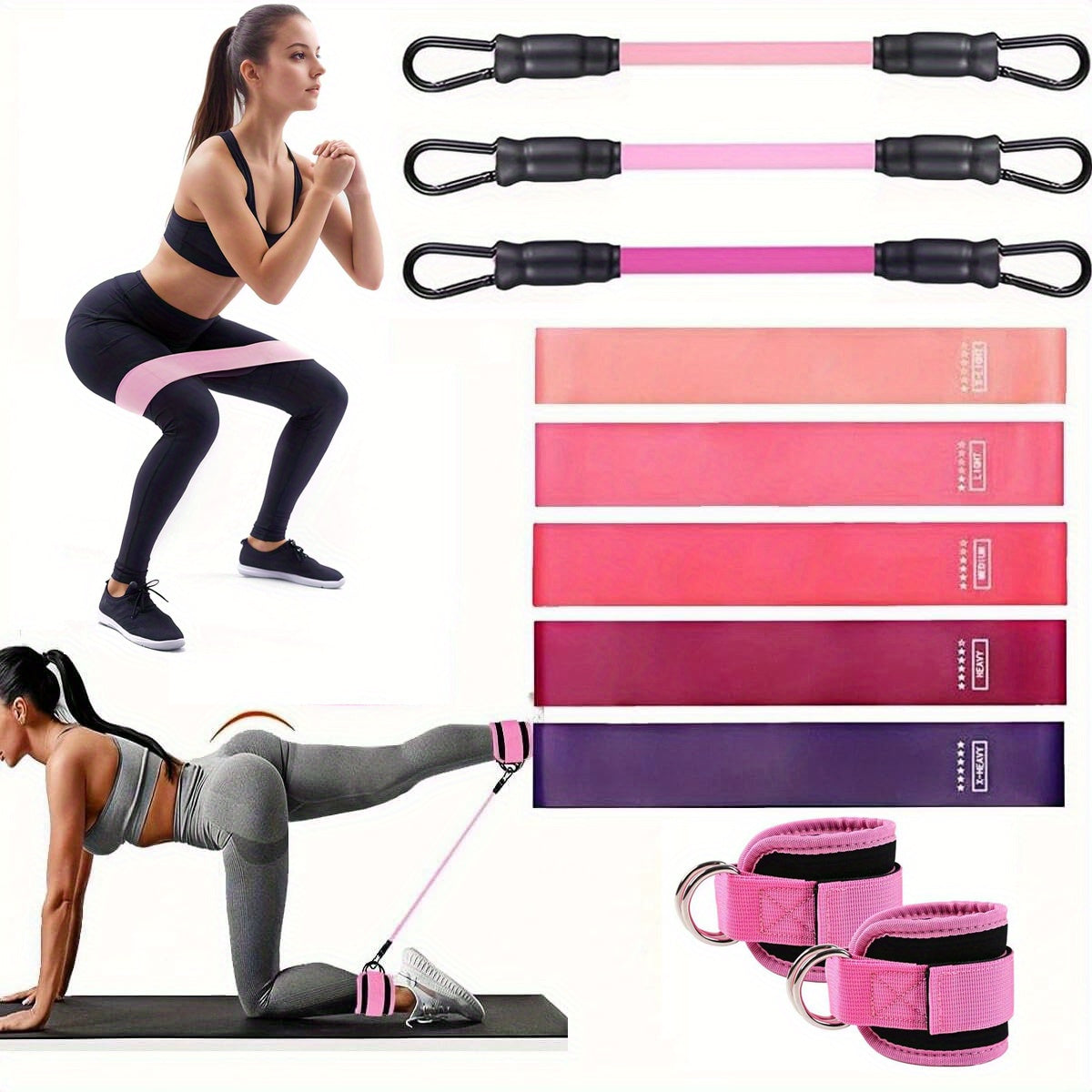 Ten-Piece Yoga Resistance Band Set
