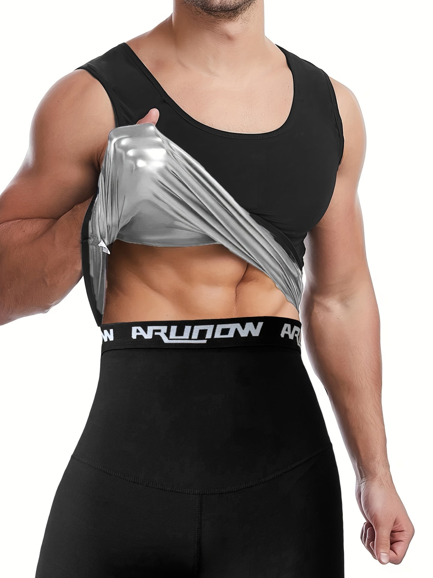 Sauna Hoodie Sweat Vest and Shorts Set for Men