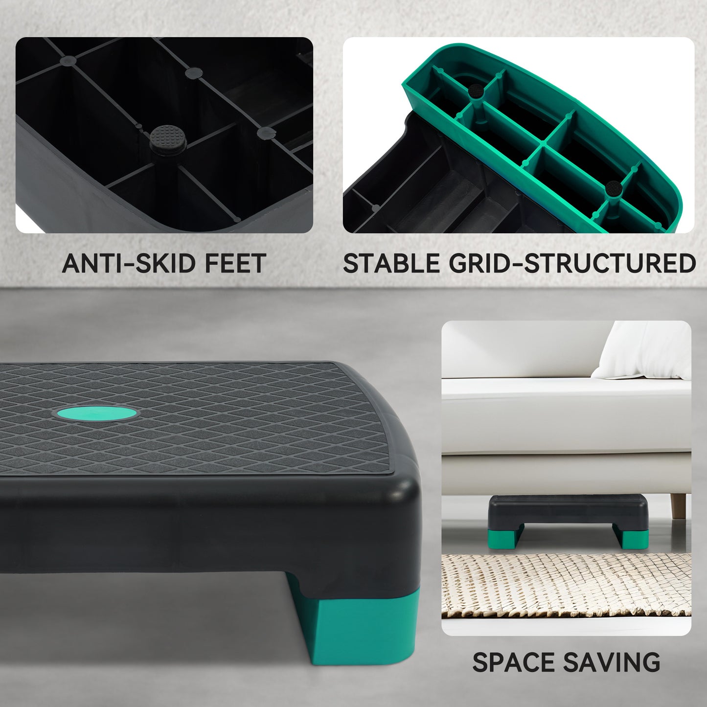 Aerobic Stepper Step Platform with 2 Risers